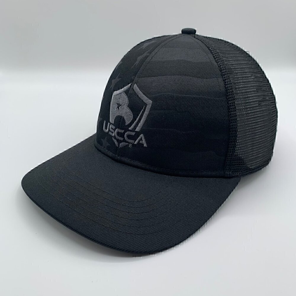 USCCA Mens Black Outdoor Cap Co Snapback Trucker Hat